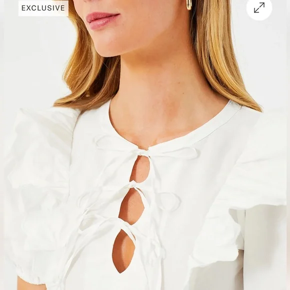 Tuckernuck Moon River Exclusive White Eyelet Ruffle Top Various - Picture 4 of 13